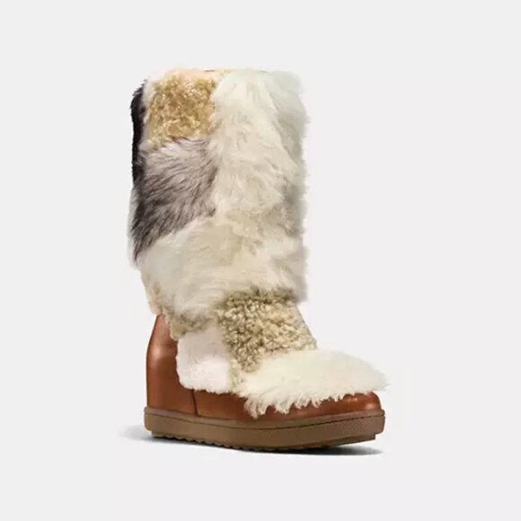 NEW! COACH Morton Boots, Calf/Shearling Mix, Size 7M! - Picture 1 of 6